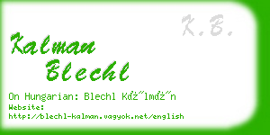 kalman blechl business card